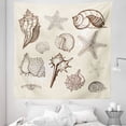 thumbnail image 1 of Shell Tapestry, Grunge Designed Outline Starfish and Seashells Nautical Art, Fabric Wall Hanging Decor for Bedroom Living Room Dorm, 5 Sizes, Dark Rosewood Eggshell, by Ambesonne, 1 of 1