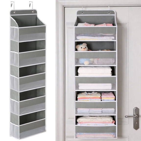 Hanging Closet Organizer, 5 Tier Over the Door Storage Organizer, Heavy Duty Hanging Storage Shelf for Bedroom, Closet, Dorm and Bathroom