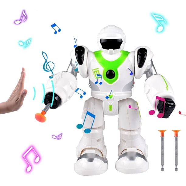 Jacenvly - Juguetes educativos para niños: Robot de combate espacial con ventosa de lanzamiento manual, modelo de robot eléctrico suave para caminar, juguetes para niños y niñas, regalos de