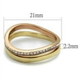 thumbnail image 2 of Luxe Jewelry Designs Women's Stainless Steel Ring Set with Clear Crystals, Size 6 (Pack of 2), 2 of 4