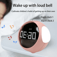 thumbnail image 3 of For Home Digital LED Night Light Voice Controlled Light Multifunctional Child Alarm Clock Cute Expre White plastic, 3 of 8