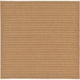 thumbnail image 1 of Unique Loom Outdoor Collection Transitional Indoor & Outdoor Casual Striped Tonal Border Area Rug, 6' Square, Light Brown/Olive, 1 of 1