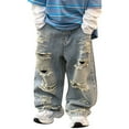 thumbnail image 1 of WEIYLL Pantalons pour Garçons Jeans Rue Haute Denim Déchiré Extensible Tenue Printemps Été Bleu Automne Taille 3-4 Ans, 1 of 9