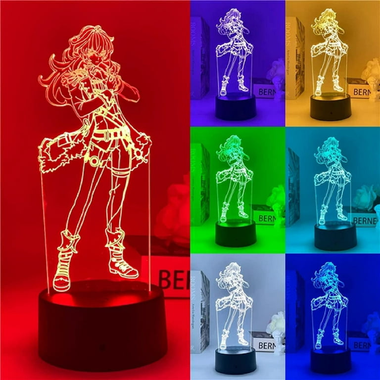 Genshin Impact Wiki Diluc LED 3D Lamp Lllusion Light Desk lamp Japanese  Anime Light ，for Child Bedroom Decor Night Light Birthday Gift Manga Gadget  