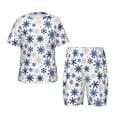 thumbnail image 1 of Balery blue Snowflake Prints Conjunto de Pijama Infantil de Manga Corta con Estampado – Ropa de Dormir de Algodón Suave-Small, 1 of 6
