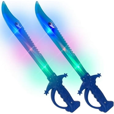 ArtCreativity Light Up Shark Sword Set – 2 LED Toy Swords for Kids Ages 3 
