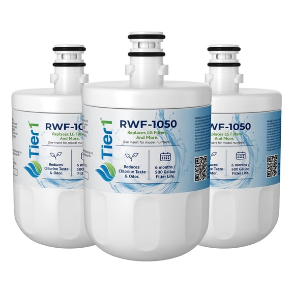 Tier1 RWF1050 5231JA2002A Refrigerator Water Filter | Replacement for LG LT500P & Kenmore 9890 Fridge Filter - Up to 18 Months Supply | Easy Install | Odor Control | Enjoy Great Tasting Water (3-pk)