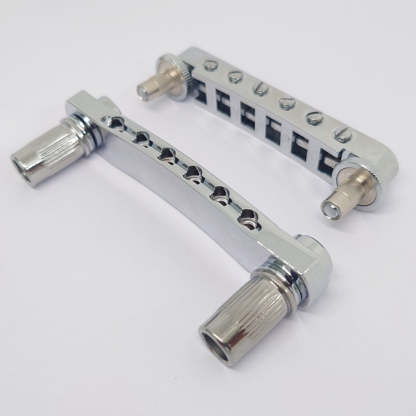 Guitar Fixed Saddle Bridge Tailpiece Set with ABR-1 Style Tune-O-Matic Bridge Chrome for ABR LP SG EPi Electric Guitars