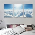 thumbnail image 3 of Nawypu   Blue Sky and Sun Over Clouds-Contemporary Landscape Canvas Art-12''x16''X3 Panels, 3 of 4