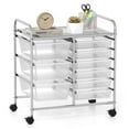 thumbnail image 1 of Costway 9 Drawer Rolling Organizer Cart Utility Storage Tools Scrapbook Paper Multi-Use Clear, 1 of 10