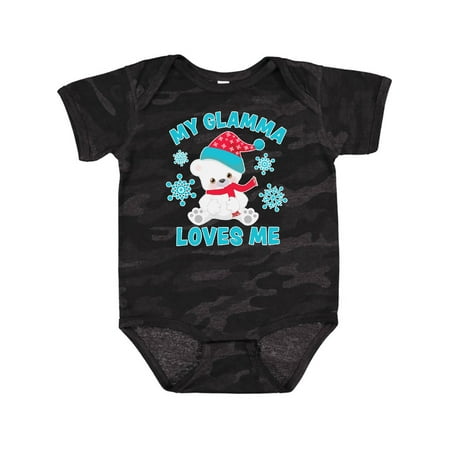 

Inktastic Polar Bear My Glamma Loves Me in Santa Hat with Snowflakes Gift Baby Boy or Baby Girl Bodysuit