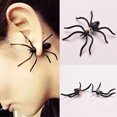 thumbnail image 6 of Grandest Birch 1Pc Halloween Scary Spider Shape Piercing Earring Ear Studs Jewelry Zinc Alloy Black, 6 of 7