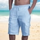 thumbnail image 1 of pstuiky Pantalones cortos para hombre, Pantalones cortos de verano para hombre, elásticos, con cordón y color liso, holgados e informales, para playa Pantalones cortos para correr para hombre, 1 of 8