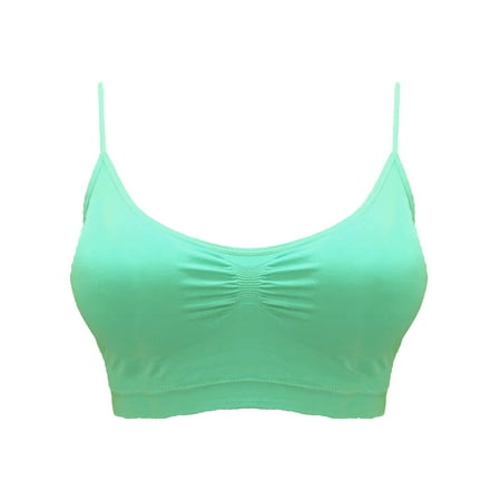 

Green Camisole Style Spaghetti Strap Padded Bralette
