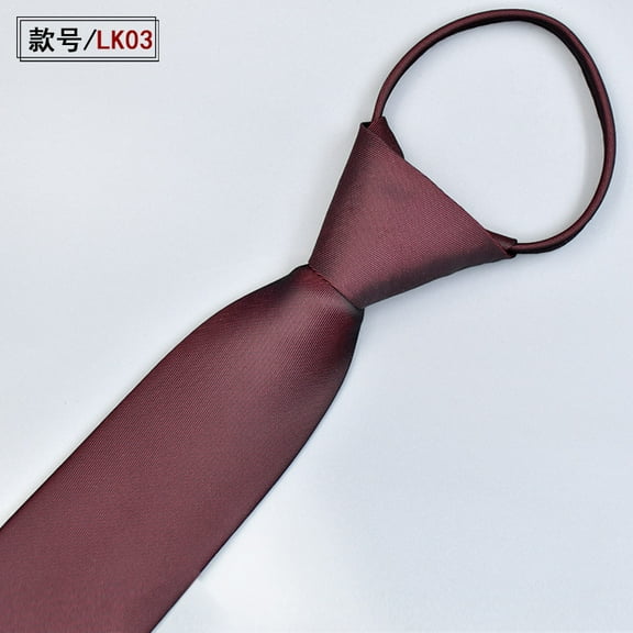 Zhuge Tie Zipper Neck Mens Zipformal Clip Men Collegelazy Pretied Silk Graduation Neckties Business Adjustable，Wine Red
