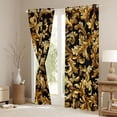 thumbnail image 3 of Manfei Teens Adults Bohemian Damask Black Out Curtains,Black Golden Curtains Pack of 2 (42x63 Each),Exotic Style Bedroom Curtains,Breathable Home Decor, 3 of 6