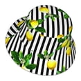 thumbnail image 3 of Easygdp Lemons On Striped Double-Sided Reflective Fisherman Hat,Sun Visor,Casual Hat,Fluorescent Hat,Suitable For Outdoor And Night Walking,Unisex, 3 of 9
