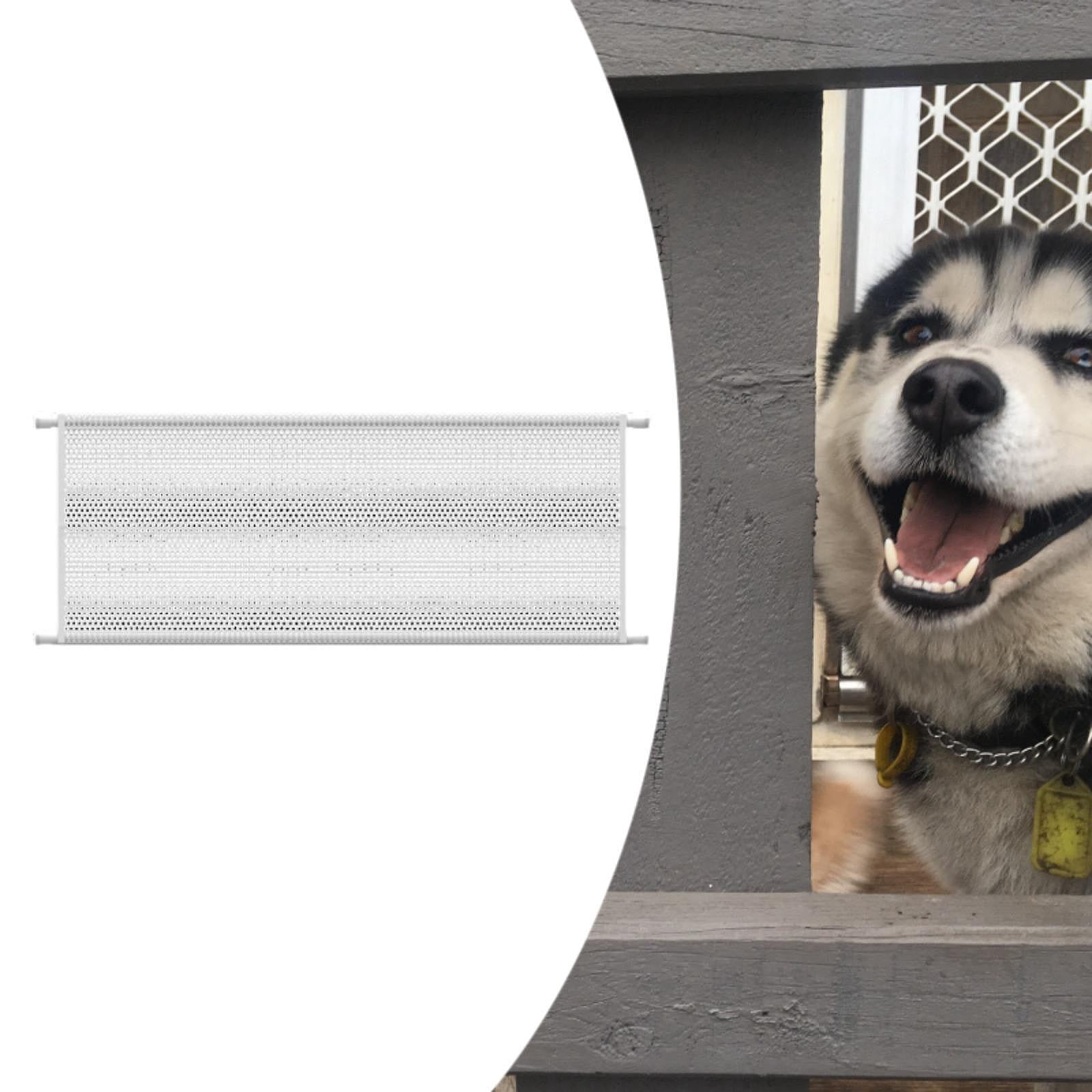 Pet Gates Dog Barrier Mesh Adjustable Width Telescopic Steel Tubes Home Doorway Hallway Stairs Indoor Use