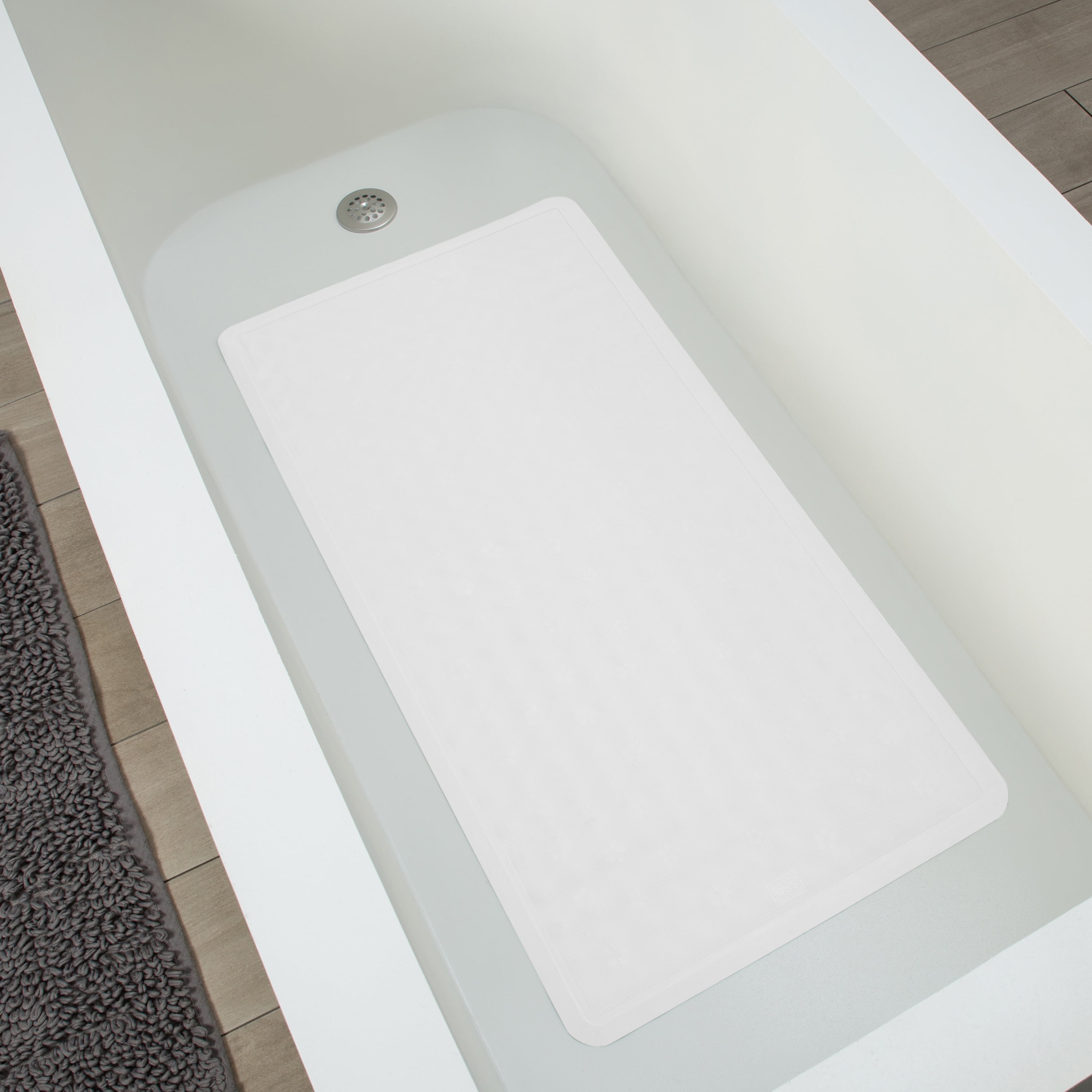 Bath Bliss Gray Plastic Non-Slip Bathmat