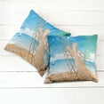 thumbnail image 2 of Ambesonne Tropical Throw Pillow Cover 2 Pack, Hawaiian Ocean Hammock, 16", Cream and Blue, 2 of 6