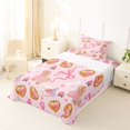 thumbnail image 5 of Homewish Valentine Dog Twin Sheets,Kawaii Pet Theme Bedding,Pink Ribbon Bow Decor,3 Pieces,1 Fitted Sheet and 1 Pillowcase, 5 of 6