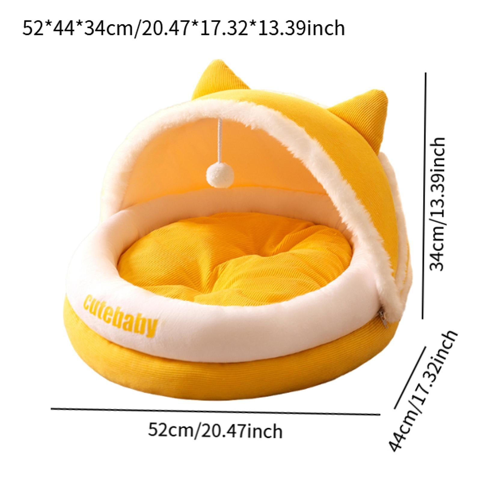 Fzaqwen Cat Bed for Indoor Cats Cat Furniture Cat Cradle Small Dog Cave Sleeping Nonslip Yellow L