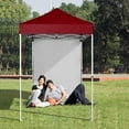 thumbnail image 3 of EAGLE PEAK 5 x 5 ft Straight Leg Outdoor Portable Canopy Tent with One Removable Sunwall,Burgundy, 3 of 11