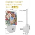 thumbnail image 3 of Night Lights Auto Sensor Bohemian Floral Plug-in LED Nightlights Lamp Dusk to Dawn for Living Room, Bedroom, Bathroom, Hallway, Stairways Home Wall Decor, Boho Flowers Colorful Plant Night Light, 3 of 9