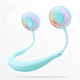 thumbnail image 1 of Ventilador portátil, mini ventilador USB, ventilador de cuello recargable (azul), 1 of 5