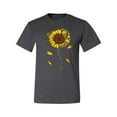 thumbnail image 2 of You Are My Sunshine Skull And Sunflower Inspirational/Christian Men's Graphic T-Shirt, Heather Black, Medium, 2 of 3