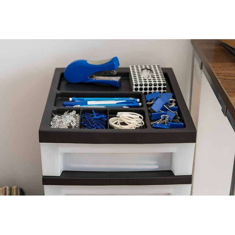 IRIS 4-Drawer Storage Cart with Organizer Top, Black photo 5