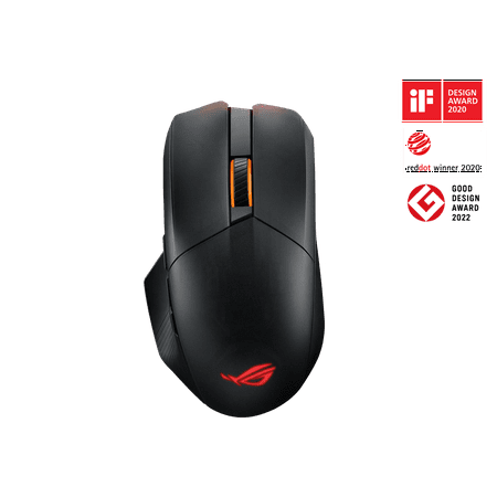 Asus ROG Chakram X Origin Gaming Mouse, Tri-mode connectivity (2.4GHz RF, Bluetooth, Wired), 36000 DPI sensor, 11 programmable buttons, Detachable joystick, Paracord cable, Black