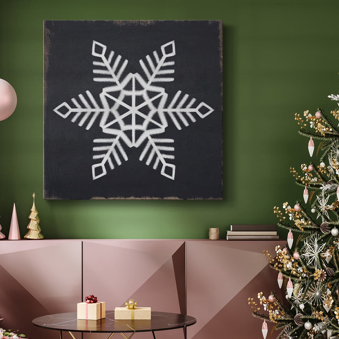 Chalkboard Snowflake I- Gallery Wrapped Canvas