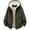 Army Green, variant on Women's Hooded Softshell Jacket Lightweight Zip Up Long Sleeve Fleece Lined Coat Loose Casual Solid Color Fall Winter Drawstring Hoodies S