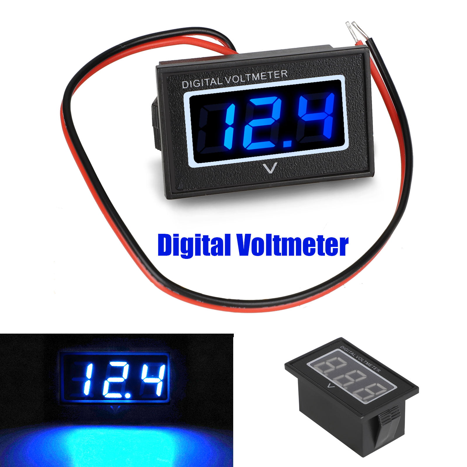 12V 24V 36V 48V battery capacity indicator Voltage Meter with LCD Display Green Backlight，Waterproof Monitor Gauge digital voltmeter Tester for 2S-15S Lithium Batteries and Lead-acid Batteries 