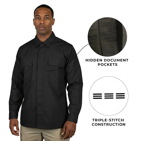 5.11 Tactical Men's Black Shirt Flexlite Pro Long Sleeve (S01)