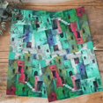 thumbnail image 4 of Abstract Green Kitchen Towels Set of 4, Water Absorbent Dish Towel, Painting Buildings Geometric Color Block Decorative Hand Towels - Quick Drying Cloth for Cooking Baking, 18x28 Inch, 4 of 8