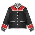 thumbnail image 4 of Jackets for Women Winter Coat Jackets Flannel Stand Collar Jacket(Racing Car Theme,Size:S-4XL), 4 of 7