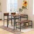thumbnail image 2 of Costway Dining Table Set for 4 Rectangular Table with 2 Chairs, 1 Bench, Storage Racks Rustic Brown, 2 of 10