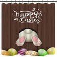 thumbnail image 2 of Waterproof Rabbit Easter Eggs Shower Curtain 4 Piece Bathroom Toilet Mat U-pad Set, 2 of 9