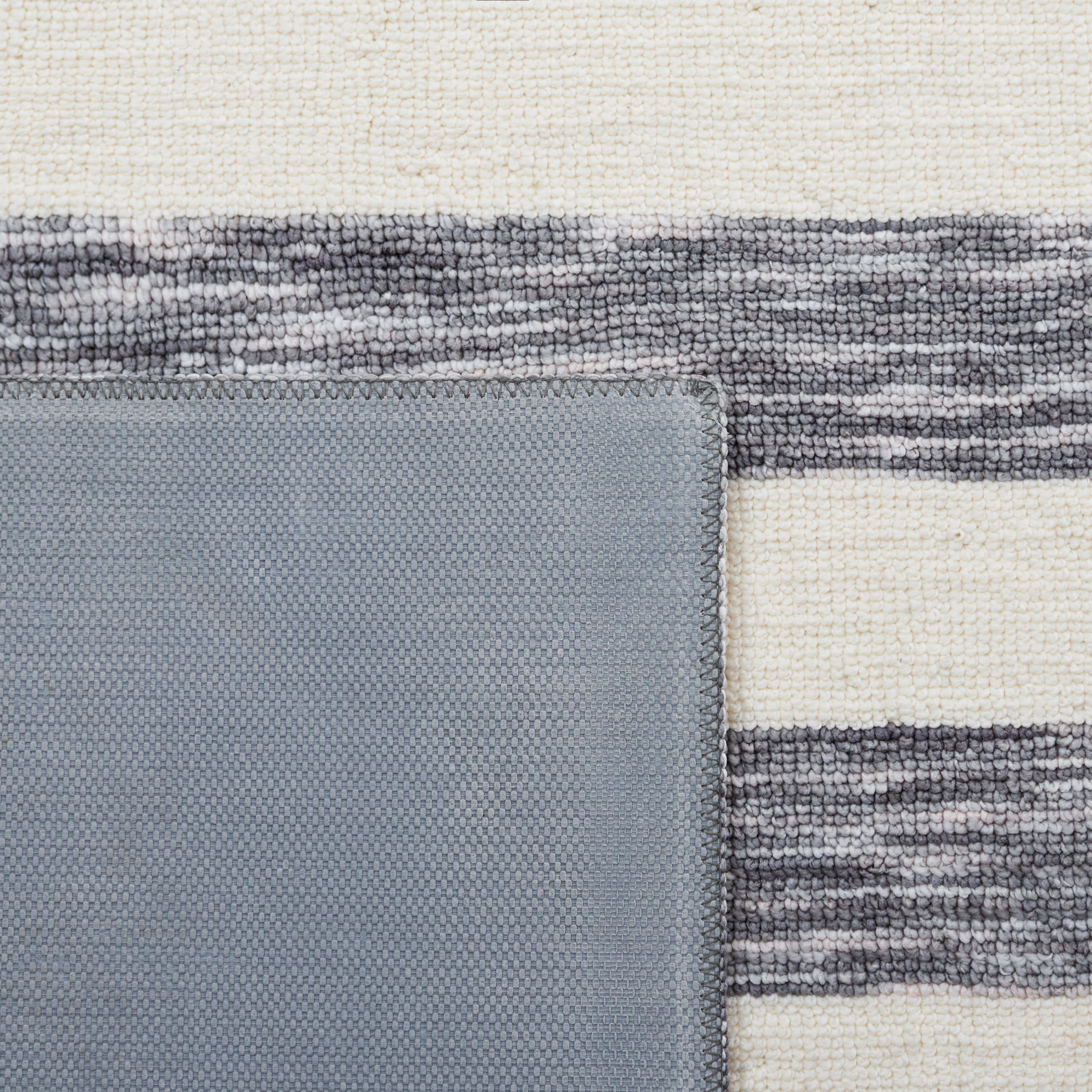 Safavieh Easy Care Fergal Striped Polyester Machine Washable Area Rug, Dark Gray/Ivory, 4' x 6'