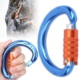 thumbnail image 3 of Carabiner Clip,Semi-Circle Auto Locking Aluminum Clip Hook For Mountaineering Climbing Black/Blue, 3 of 8