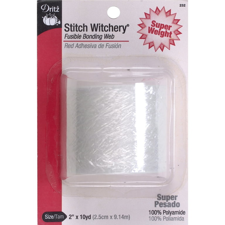 Dritz 2 Stitch Witchery Fusible Bonding Web Super Weight White 10 yd