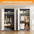 thumbnail image 4 of STANI Metal Armoire Closet with Lock, 72" Tall Wardrobe Cabinet with Hanging Rod and 2 Adjustbale Shelves,White Storage Locker for Home,Bedroom,Office,Employee, 4 of 9
