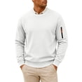 thumbnail image 2 of LYSMORA Men's Crew Neck Pullover Sweatshirt, Long Sleeve Zipper Arm Pocket Loose Casual Daily Athletic Tops, 2 of 8