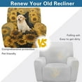 thumbnail image 4 of FKELYI Recliner Slipcover Stretchy Reclining Chair Cover with Pocket Non-Slip Sofa Couch Covers Sunflower Black Cat Print 4 Pcs Furniture Protective Covers, 4 of 7