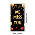 thumbnail image 3 of LUUFILx We Miss You Banner Backdrop Decoration Background for Reunion Parties Farewell Occasions Events Photography Props Supplies Heart Balloons Gold Accents, 3 of 8