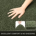 thumbnail image 3 of Alfombra de baño LOCHAS Luxury Shaggy de 60 x 120 cm, color verde oliva, 3 of 7
