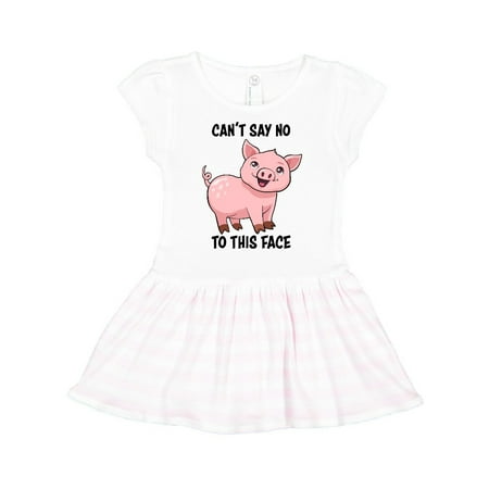 

Inktastic Cant Say No to this Face- cute pig Gift Toddler Girl Dress