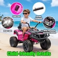 thumbnail image 5 of Okybaby 24V Kids Ride on Electric ATV with Realistic Off-Road Design, 2WD, Dual Motors, Electric Kids Ride on Toy Cars with MP3, LED Lights for Kids Aged 3+,Rose Pink, 5 of 6